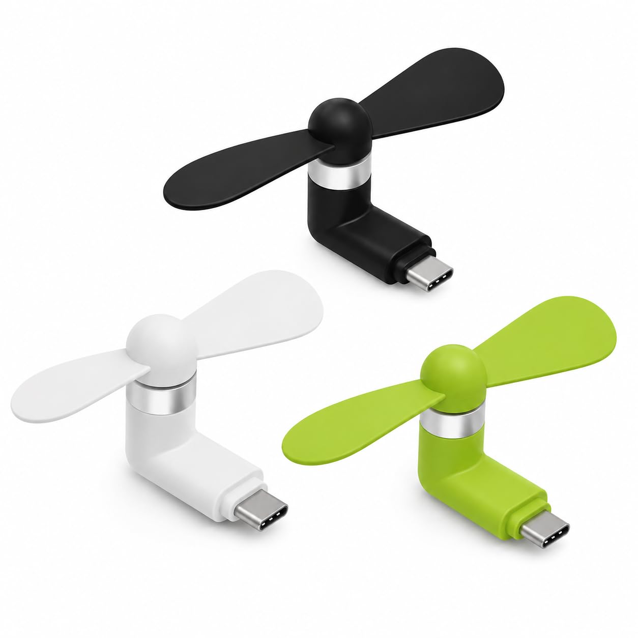 CERLINK Mini Type-C Fan | High-Speed USB Type-C Cooling Fan for Android Smartphones & Type-C Devices | Portable Plug & Play Mobile Fan | Multi Colour (Pack 3)-image-7