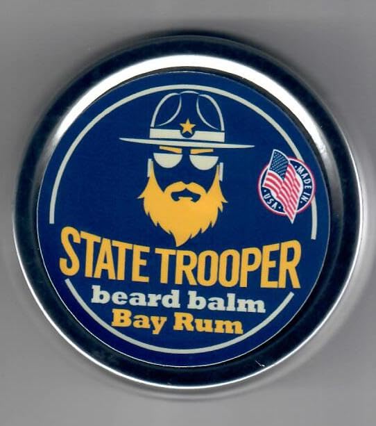 State Trooper Beard Balm (2 oz Tin) – All Natural Leave-In Beard Conditioner & Softener for Men – Bay Rum – Infused with Shea Butter, Argan & Jojoba Oils for Healthy, Tamed Beards - Image 6