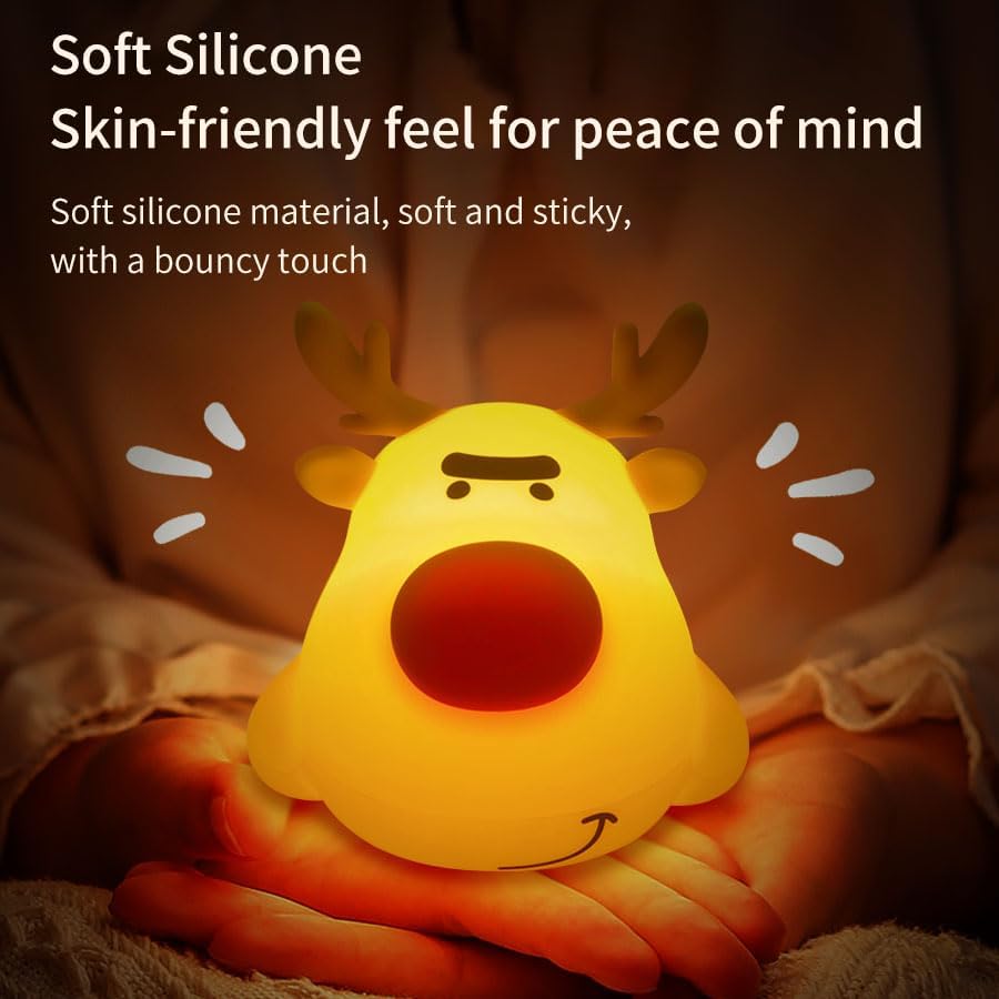 Miniatura 7 de Luz nocturna para bebé, luz nocturna recargable regulable de 3 niveles, luz nocturna de noche de reno temporizada, decoración de habitación de bebé,