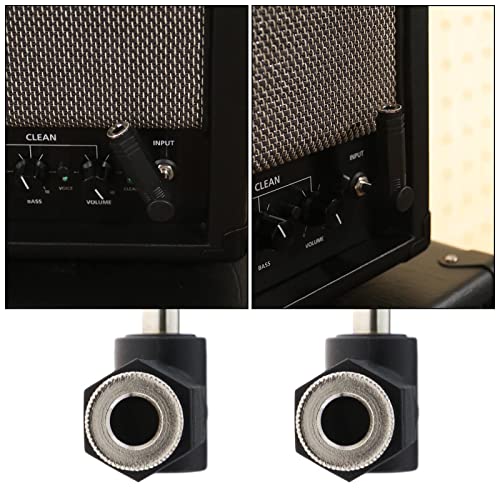 2PCS 1/4 Inch 6.35mm Right Angle Stereo Male Plug to 1/4 Inch 6.35mm Stereo Female Jack Audio Adapter for Electric Guitar Mixer Loudspeaker KTV Equipment - Image 3