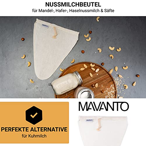 Nussmilchbeutel Mavanto aus Hanf 25 x 30 cm für selbstgemachte Nussmilch