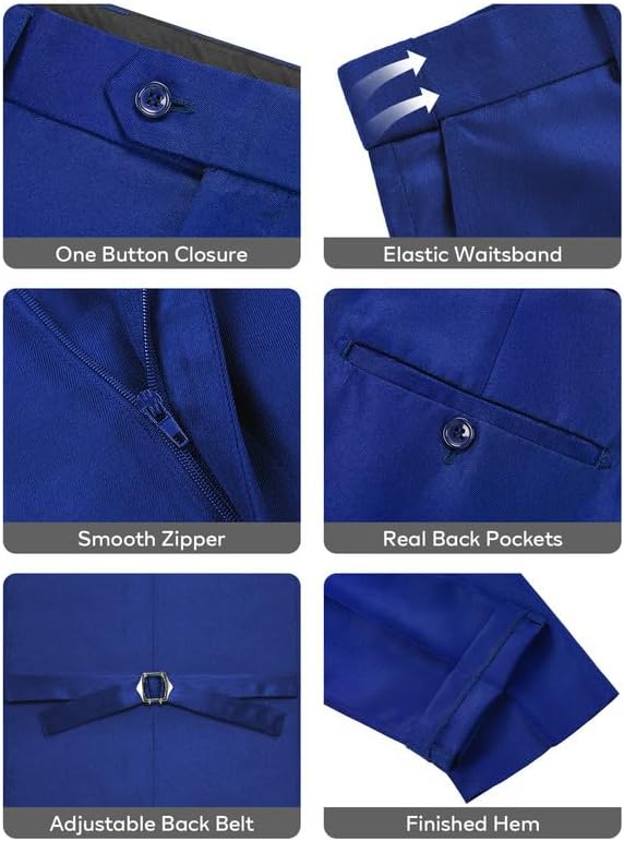 MAGE MALE Men's 3 Piece Suit Slim Fit One Button Business Wedding Formal Blazer Jacket Vest Pants Set - Image 7