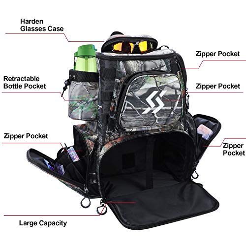 Sougayilang Mochila impermeable para pesca con 4 bandejas y caja de aparejos miniatura 4