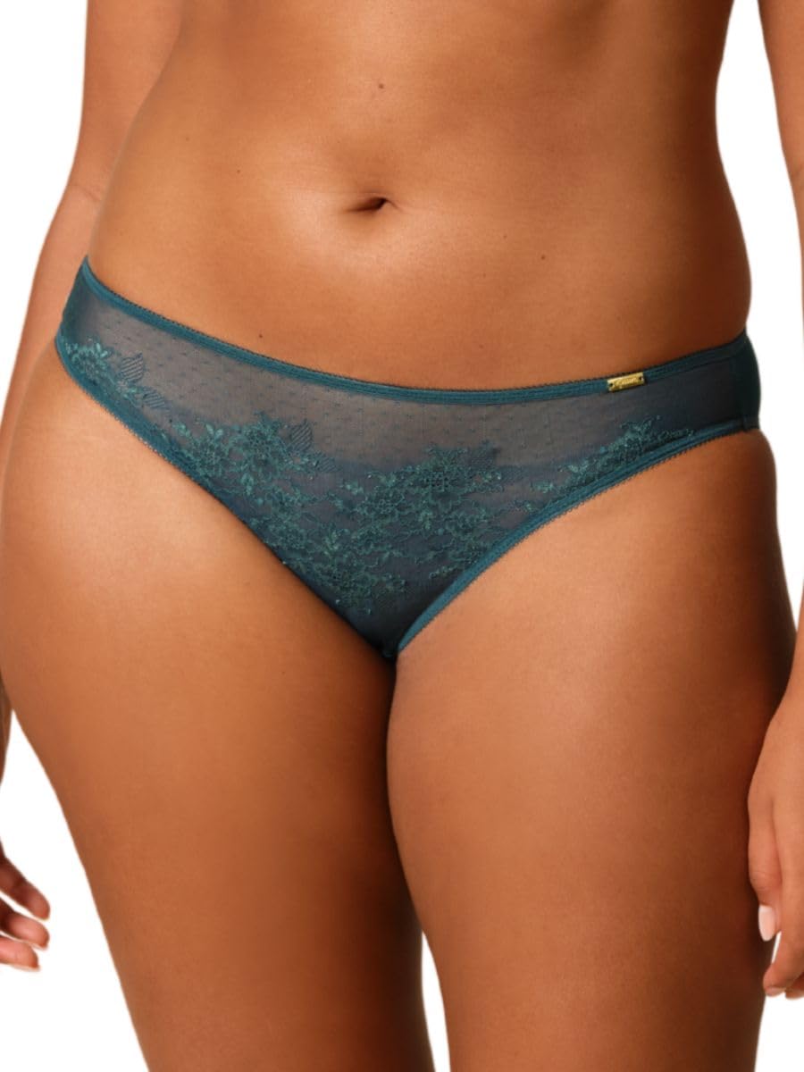 Gossard Women's Glossies Lace Brief, Dark Green, L