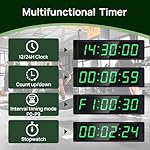 YZ Gym Timer Clock for Home Gym, Fitness Timer with Stopwatch Button, Large Digital Stopwatch Countdown Clock, 12/24H Digital Wall Clock, with Stand - Image 2