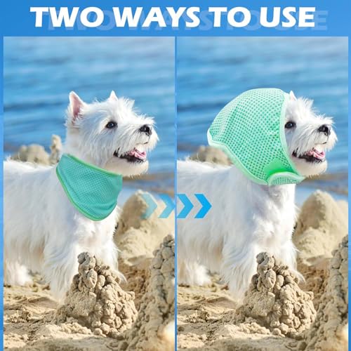 KASESSS Hunde Halstücher Kühlend, Hundehalstuch, Kühltuch Hund Halstuch Kühlend, Hundes Bandana im Sommer, Atmungsaktiv Kühlhalsband für Hundes zum Ausruhen, Schlafen, Sommerspaziergang und Spielen