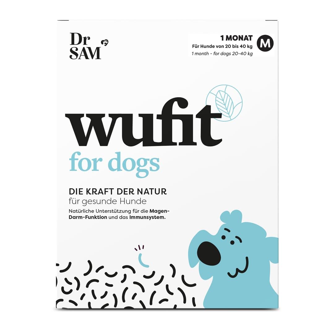 Dr. SAM wufit Dogs – Pflanzliche Unterstützung für Magen-Darm-Funktion (20–40 kg, 1-Monatspackung)