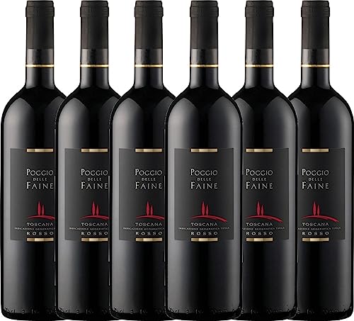 Rosso Toscana von Poggio delle Faine - Rotwein 6 x 0,75l VINELLO - 6er -...