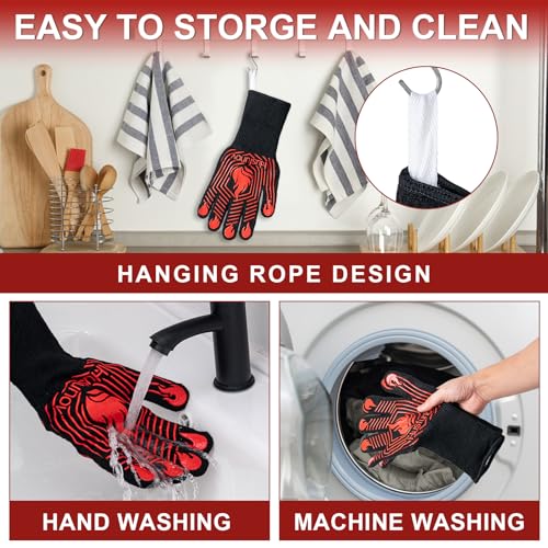Husfunov Bbq Gloves, Heat Resistant Grilling Gloves thumb #2