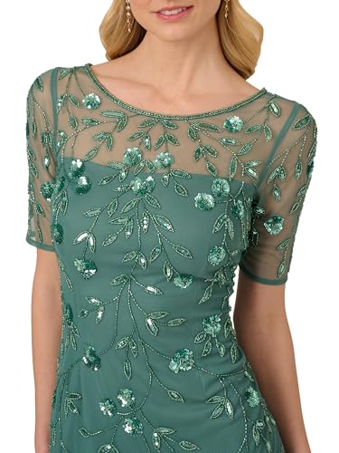 Image of Adrianna Papell Women's Beaded Floral Short Dress