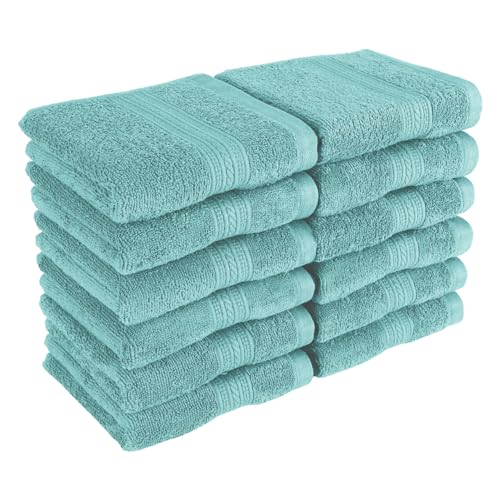 Kaufman - Luxury Washcloths 12 Pack | 13 x 13 in | 100% Cotton Face Towels | Soft Feel Wash Cloths for Your Face and Body, Highly Absorbent - Wash Cloth Essential for Showering Bathroom, Spa, and Gym