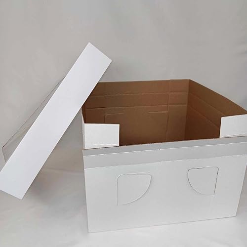 Miniatura 2 de Oasis Supply, Caja de transporte ajustable para pastelespanadería, blanca, 14 x 14 x 12 pulgadas, 2 unidades