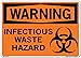 Vestil SI-W-51-E-AL-040 Sign-Warning-51 20.5X14.5 Aluminum .040, INFECTIOUS WASTE HAZARD