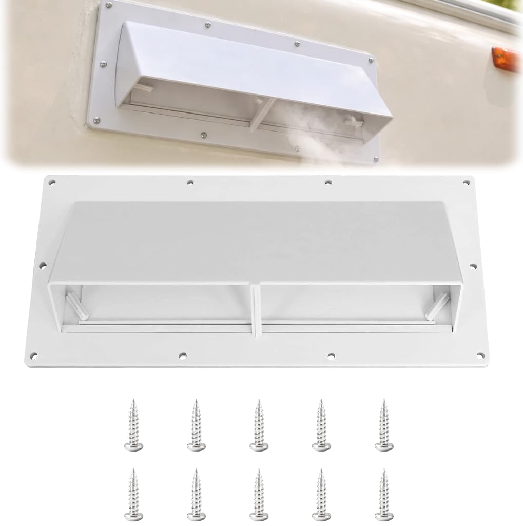 Gekufa RV Range Hood Vent Cover with 10 Pcs Screws, RV Stove Vent Cover/RV Exhaust Vent Cover, White