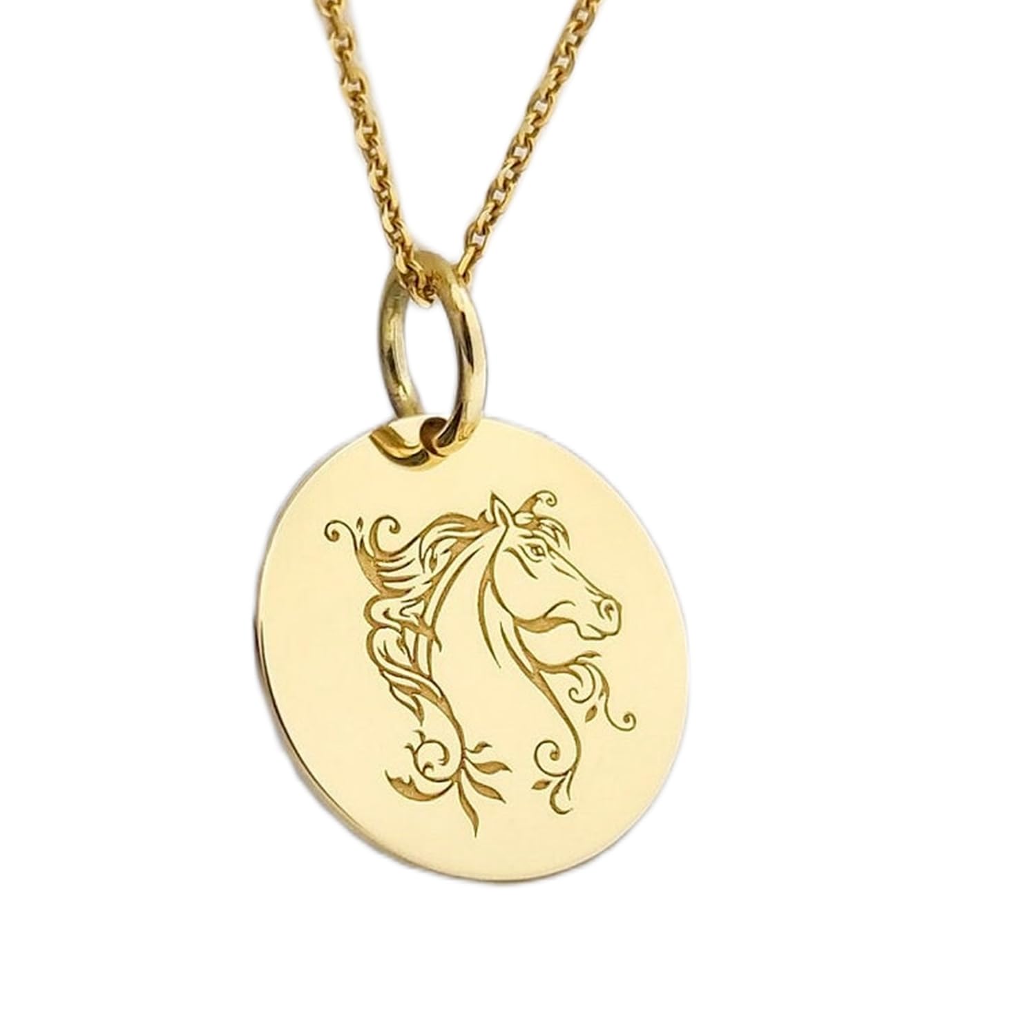 Collier argent 925 cheval plaqué or LKBEADS pendentif délicat - 4