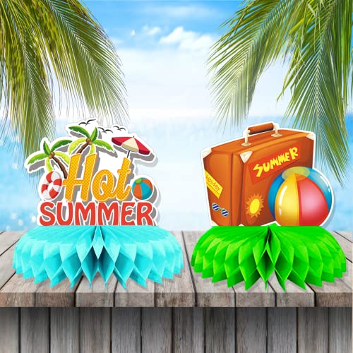 Summer Honeycomb Centerpieces, Summer Themed Party Table Decorations, Beach Honeycomb Centerpiece For Pool Table Decorations, 9 Pcs #TOP5