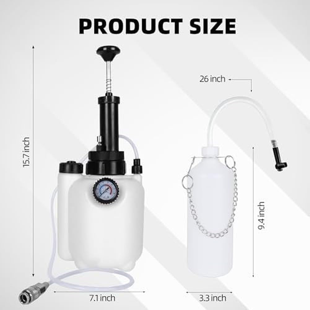 Set di spurgo per freni ad aria compressa da 3 l, con 4 adattatori per auto
