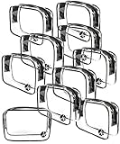 JAVOedge (10 PACK) PVC Transparent Vinyl Zipper Cosmetic, Toiletry Bag (7.1