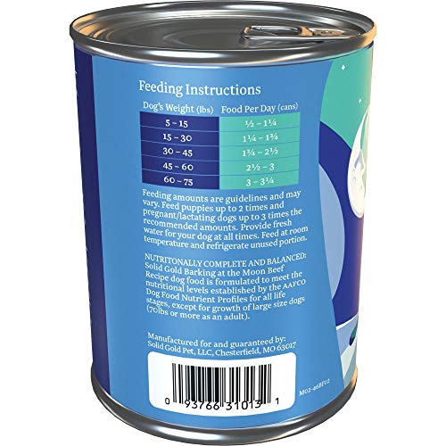 Solid Gold High Protein Wet Dog Food - Barking At The Moon Grain Free With Real Beef - 6Ct/13.2Oz Can #TOP2
