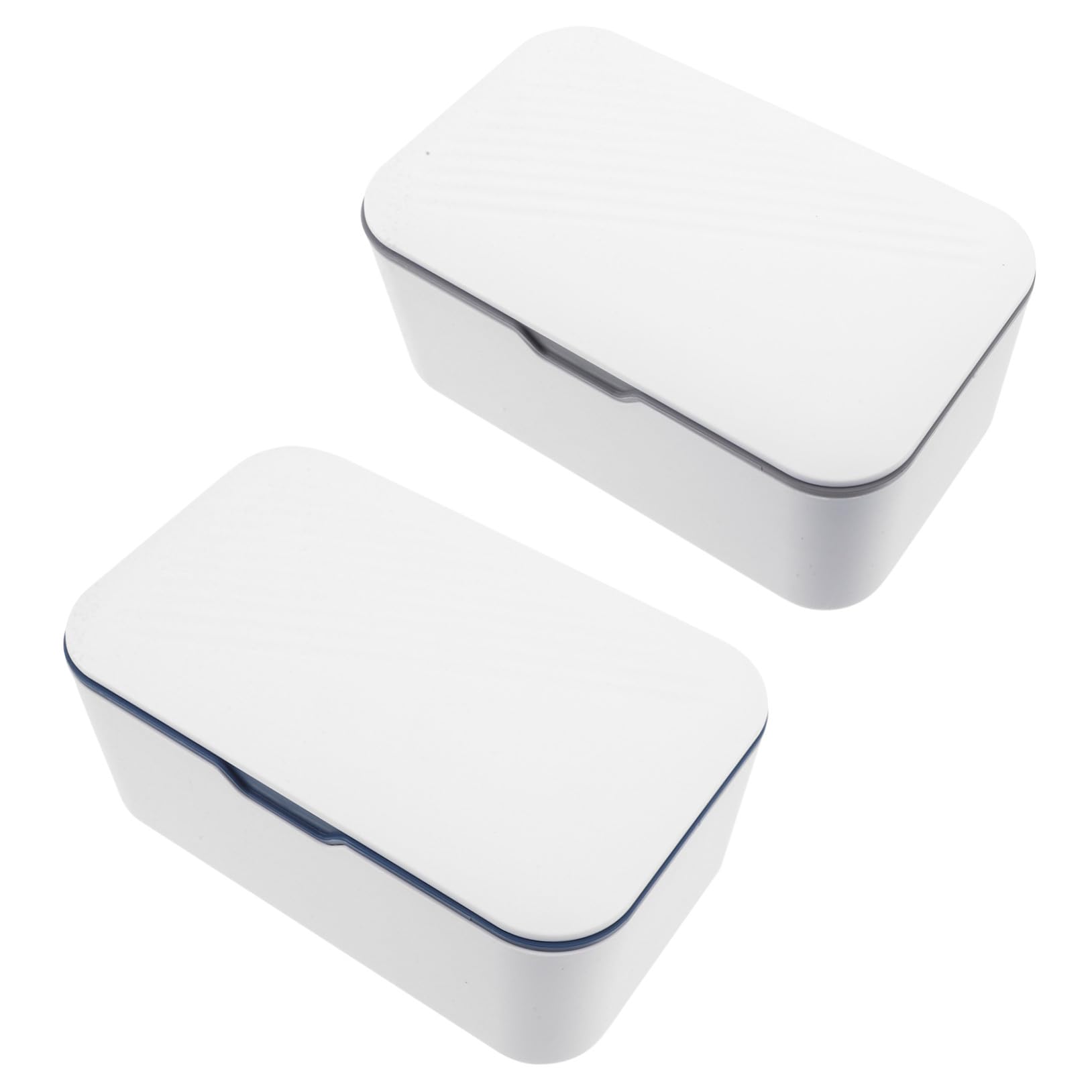 Boîte de Lingettes pour Bébé Portable, Lot de 2, Plastique Bleu