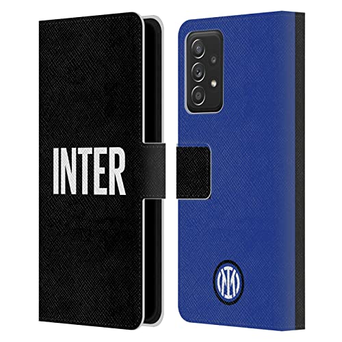Funda de cuero Inter Milan para Galaxy A52 con tapa libro y tarjetero