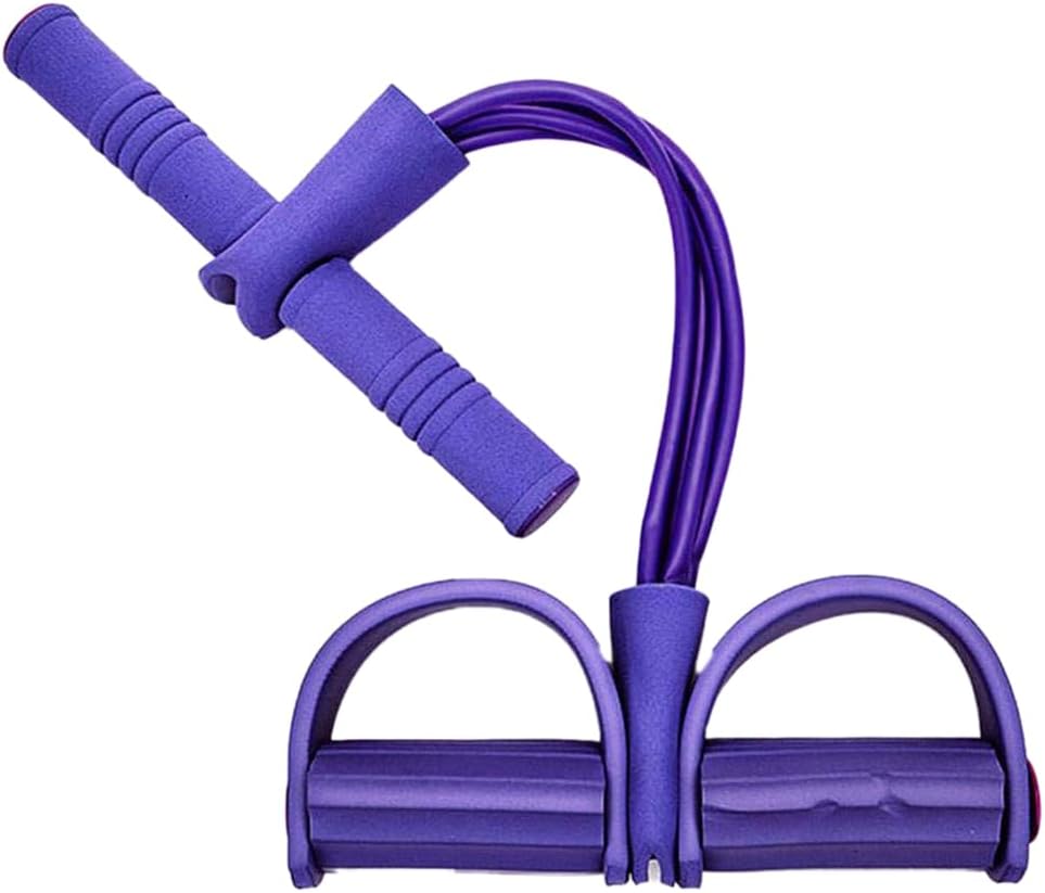 SKEIDO 4-Tube Foot Pedal Building Resistance Band Elastic Sit Up Pull Rope Fitness Equipment For For Abdomen/Waist/Arm/Leg Stretching Slimming Training