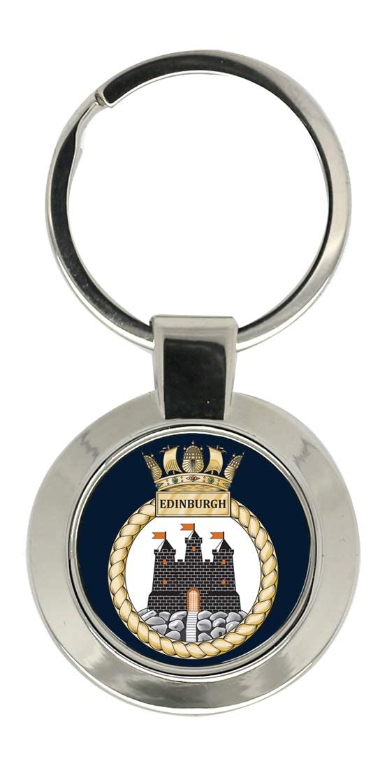 Giftshop Uk Unisex Silver Coloured Metal Hms Edinburgh, Royal Navy Key Ring