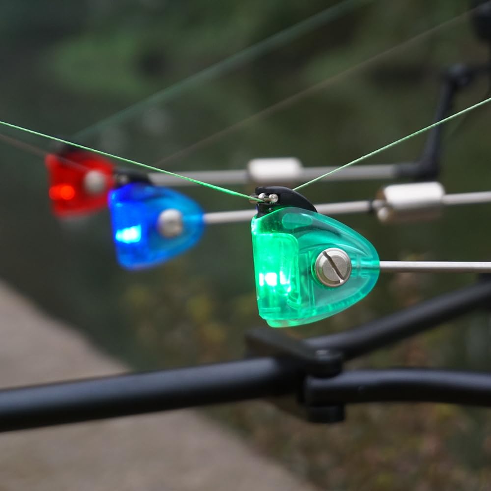 Lot de 4 indicateurs de touche lumineux (swingers) pour la pêche à la carpe