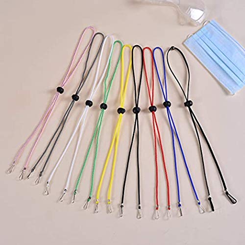 10PCS Mask Lanyard for Kids Cute Adjustable Length Handy Convenient Safety Chain Holder Around The Neck Rest Ear Saver for School Outdoor Sport (10pcs, 10 Color(Unisex)) Round Rope - Thumbnail 2