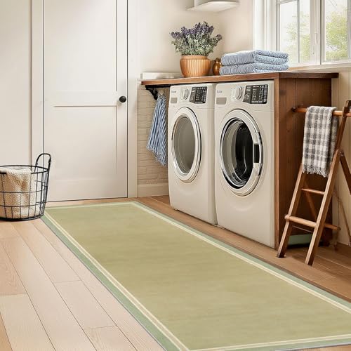 Alfombra de pasillo 50x500 verde con base antideslizante duradera para entrada e interior 7