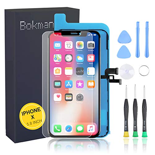 bokman Schermo Display OLED per iPhone X Nero, Touch Screen Digitizer Parti di Ricambio con Strumenti di Riparazione