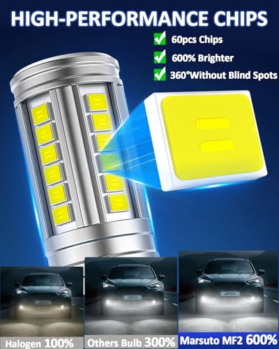 Marsauto H11 H16 H8 Led Fog Light Bulb 10000LM, 1:1 Size 360° Illumination H16 H8 Fog Lights Led, 600% Bright Strong Penetration, Upgraded LED Chips H11 Fog Light Bulbs for Car, Pack of 2 - Image 6