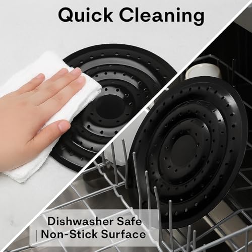 Image of Alark Kitchen Heat Diffuser Reducer Flame Guard Open Simmer Plate Frying Plate Solid Stainless Steel Household Kitchen Gas Stove Heat Diffuser Barbeque Cookware Top Plate Item Kitchen Tool Black