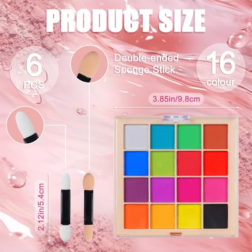 Image of 16 Colors Nail Pigment Powder Palette, Ombre Nails Set Colored Nail Powder Pigmentos para Unas, French Aura Nail Art Palette Long-lasting Manicure DIY Accessories