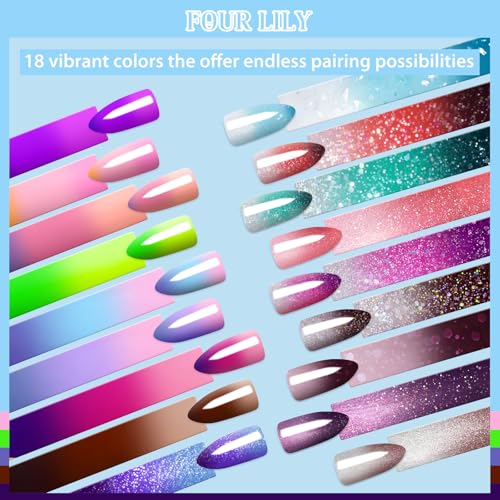 Set de esmaltes de gel cambiantes 18 colores miniatura 5