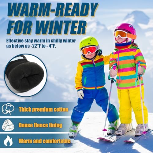 RIGWARL Kids Mittens Waterproof Gloves Winter Ski Gloves Warm Fleece Kid Ski Gloves for Boys Girls2