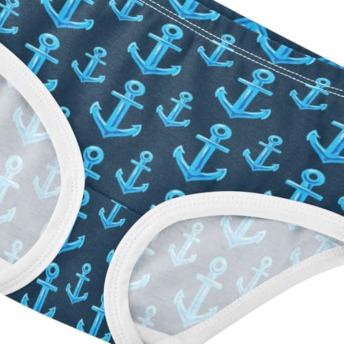 Joisal Pattern Girls Underwear Toddler 2t Cotton Panties for Girl Nautical Anchors Dark Blue Kids Briefs Undies4