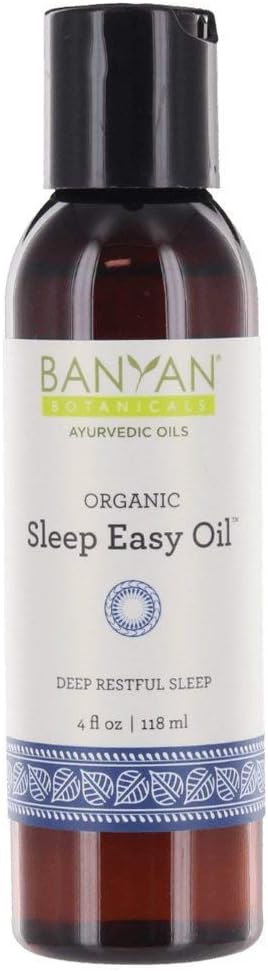 Banyan Botanicals Sleep Easy Oil – Organic Ayurvedic Herbal Oil – with Coconut Oil & Ashwagandha – Grounding and Calming – 4oz. – Non GMO Sustainably Sourced Vegan