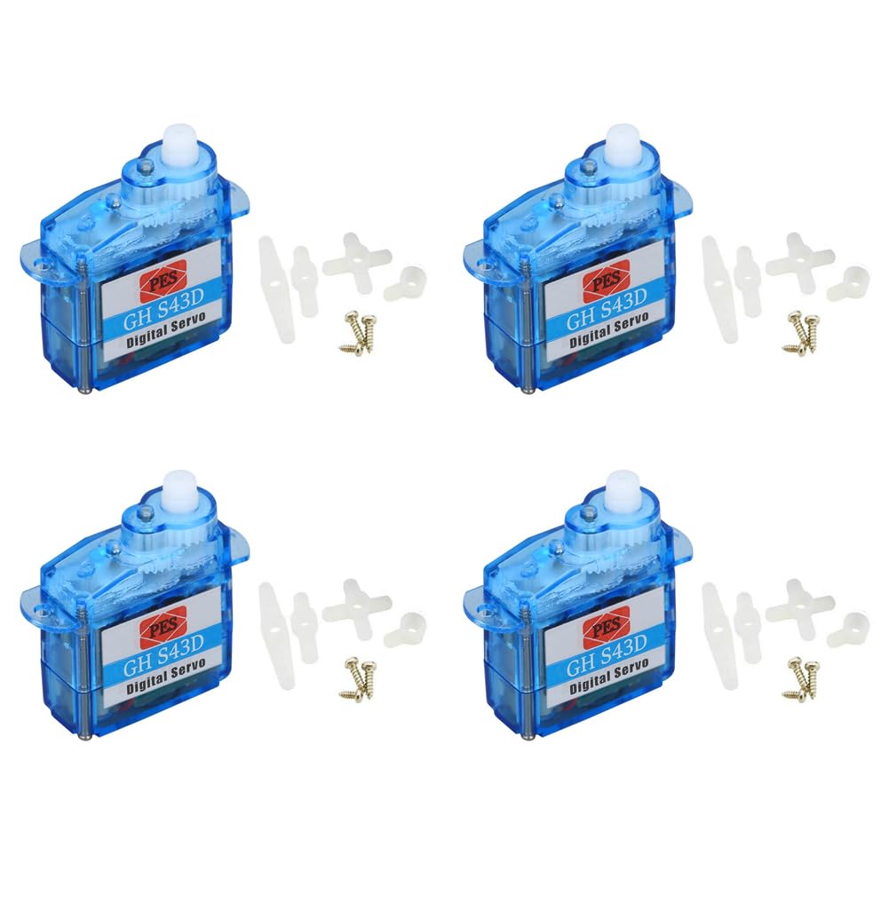 SazkJere 4Pcs 4.3g Micro Coreless Servo GH-S43D Digital Servo Mini Super Light 3.6V-4.8V for Remote Control Aircraft DIY RC Airplane