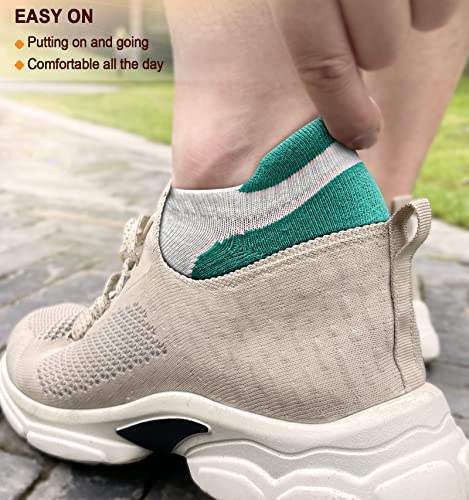Image of BULLIANT Socks For Women 6Pairs-Womens Athletic Ankle Socks No Show Cushioned for Walking Running-Compression Arch Support
