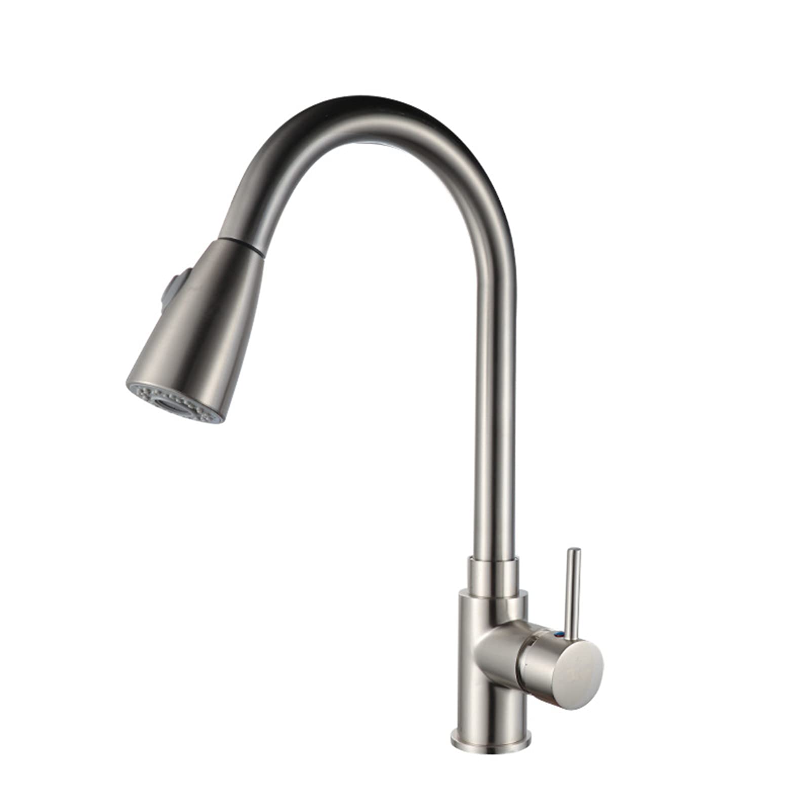 Kitchen Faucet, Chrome Faucet with Pull Down 360° Swivel Spout Sprayer Hot and Cold Mixer Tap Single Handle High Arc Sink