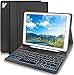 Produktbild Hülle mit Tastatur für iPad 9.7,YUEJIDZ Ipad 2018 (6. Gen), Ipad 2017 (5. Gen) Ipad Pro 9.7 Ipad Air 2 & 1 Kabellose Tastatur, (Deutsches QWERTZ) Ipad-HüLle Mit 7-Farbig Beleuchtete Tastatur (Schwarz)