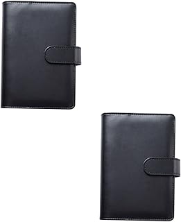 NUOBESTY 2 Peças Pasta De Couro Adesiva De Couro Envelope De Couro Pasta De Economia De Dinheiro Pasta De Orçamento Para Economizar Dinheiro Orçamento Livro De Folhas Soltas Couro Pu