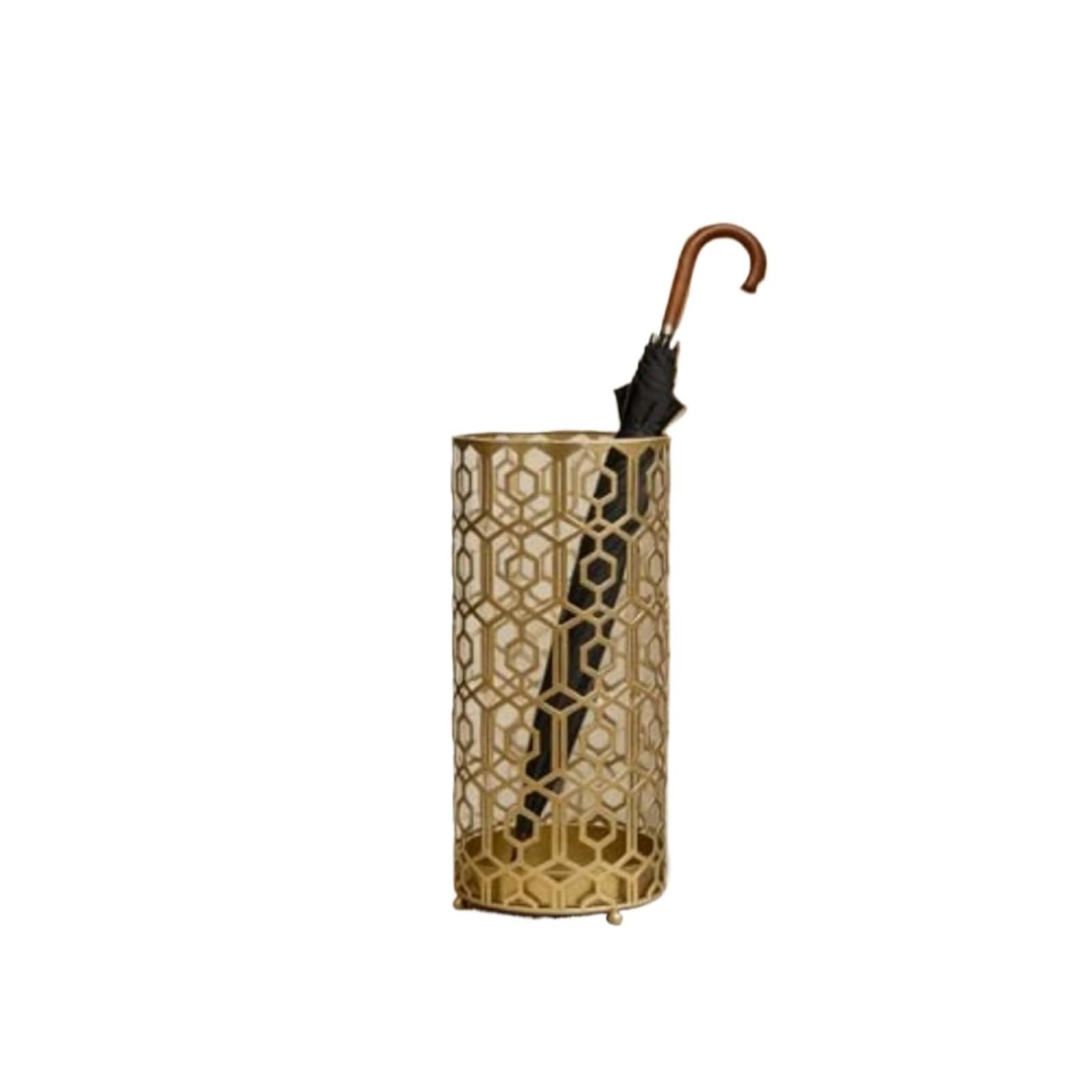 FVDZRFIE Umbrella Stand Metal Metal Umbrella Racks, Gold Round Stand Holder Organizer With Drip Tray, Holders For Entryway