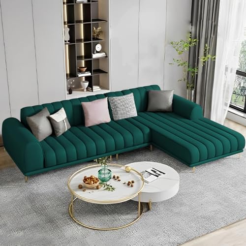 Image of Casaliving Herrick L Shape Sofa Set with for Living Room (Pine, 4 Seater - RHS)