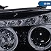 Ronnin - Fits 2006-2008 BMW 3-Series E90 325i 328i 330i E91 Wagon LED Angel Eyes Driving Lights Halogen Projector Headlights Assembly Pair | Black Smoke