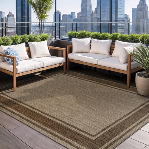 Beverly Rug Large Outdoor Rug 9x12 Modern Bordered Area Rugs
