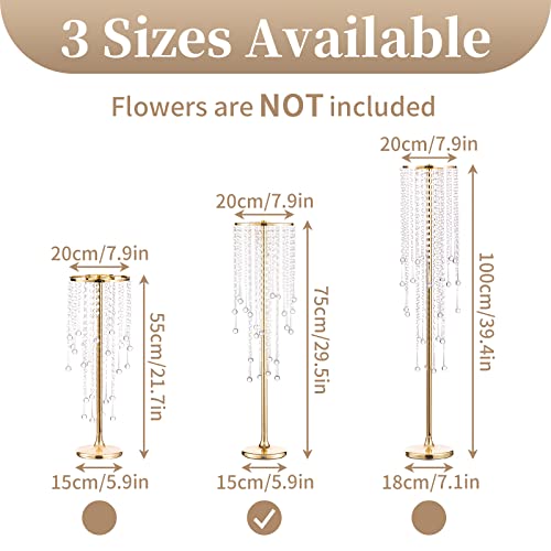 Miniatura 5 de Sziqiqi 75cm Jarrones Altos De Flores Para Centro Mesa Boda Riser - 10 Piezas Metal Oro Centrales De Flor Para Conductores Carretera Soporte De La Flor Piso Evento Bautismo Fiesta Recepción
