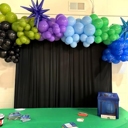 Image of Black and Green Balloons, 60PCS Teal Blue Green Purple Video Game Balloons, Black Purple Blue Balloon for Man Video Game Baby Shower Birthday Monsters Theme Boys Game Night Party Decorations Supplies