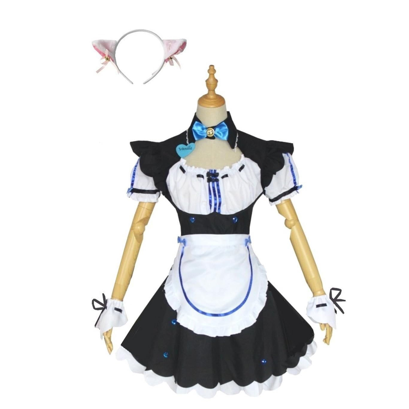 Nekopara Anime Cosplay Racing Girl Gatto Ragazza Cameriera Servo Vestito Lolita Abito Vaniglia Chocola Cosplay Costume Dress (colore: Vaniglia, Taglia: S)